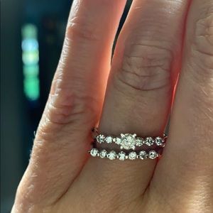 14k White gold 3/4 carat total weight wedding set